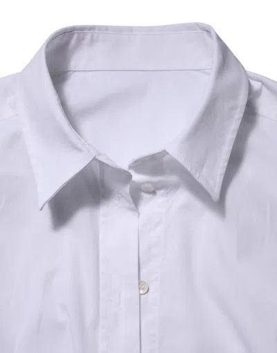 Pre-owned Dolce & Gabbana White Cotton Collared Dress Formal Shirt  Women's Top ()