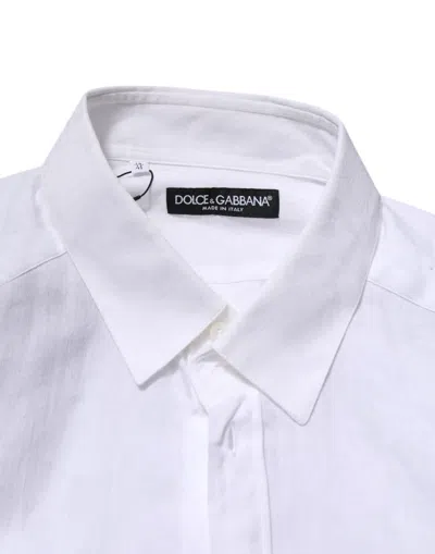 Pre-owned Dolce & Gabbana White Cotton Long Sleeves Collared Formal Men's Shirt ()