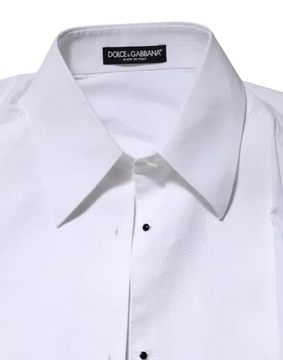 Pre-owned Dolce & Gabbana White Cotton Long Sleeves Collared Top Women's Shirt ()