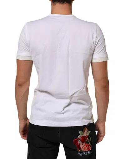 Pre-owned Dolce & Gabbana White Cotton Pocket Crew Neck Men Tee Men's T-shirt ()