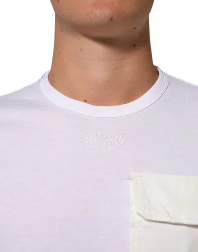 Pre-owned Dolce & Gabbana White Cotton Pocket Crew Neck Men Tee Men's T-shirt ()