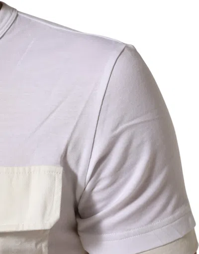 Pre-owned Dolce & Gabbana White Cotton Pocket Crew Neck Men Tee Men's T-shirt ()