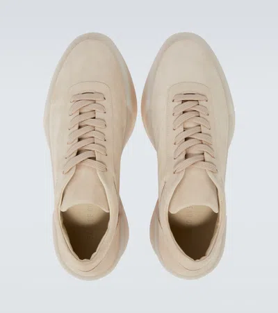 Fear Of God Low Top Suede Sneakers With Rubber Sole In Neutral