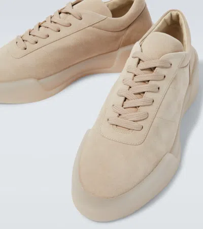 Fear Of God Low Top Suede Sneakers With Rubber Sole In Neutral