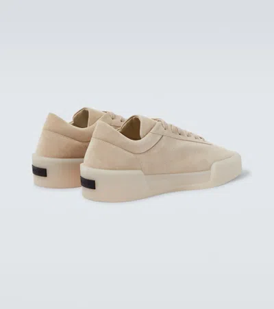 Fear Of God Low Top Suede Sneakers With Rubber Sole In Neutral