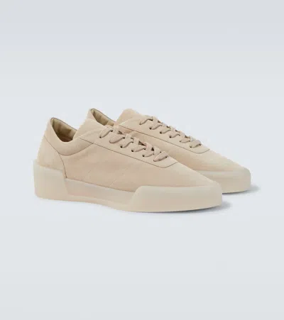 Fear Of God Low Top Suede Sneakers With Rubber Sole In Neutral