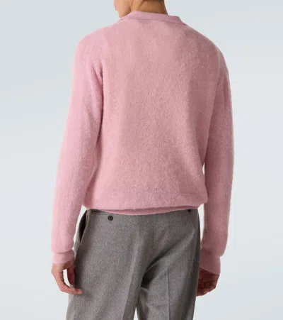 Auralee Alpaca-blend Open Collar Jumper In Pink