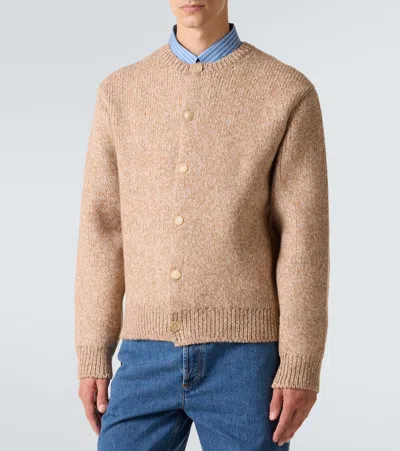 Auralee Wool And Alpaca-blend Cardigan In Neutral