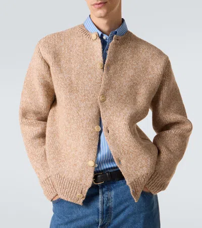 Auralee Wool And Alpaca-blend Cardigan In Neutral