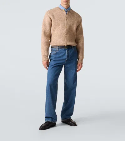 Auralee Wool And Alpaca-blend Cardigan In Neutral