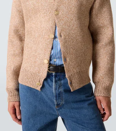 Auralee Wool And Alpaca-blend Cardigan In Neutral
