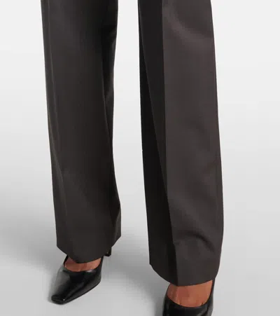 The Row Mikkela High-rise Wool And Mohair Pants In Brown