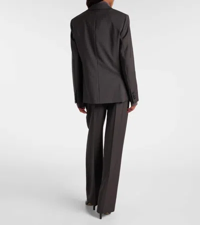 The Row Mikkela High-rise Wool And Mohair Pants In Brown