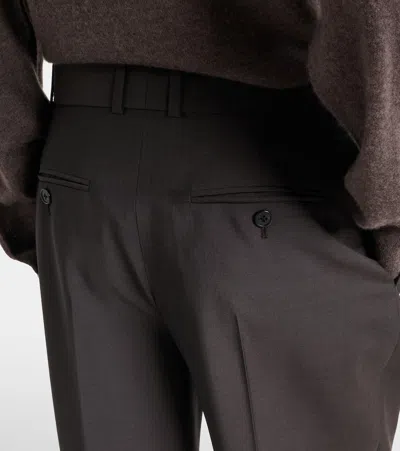 The Row Mikkela High-rise Wool And Mohair Pants In Brown