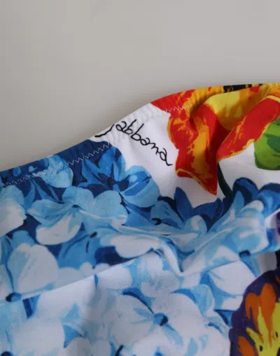 Pre-owned Dolce & Gabbana White Floral Swimsuit 2 Piece Top Bottom Women's Swimwear () In Multi