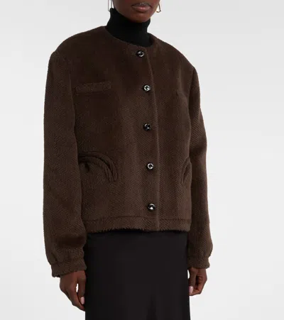 Blazé Milano This Is It Gliss Herringbone Alpaca And Wool-blend Jacket In Brown