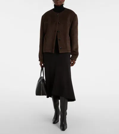 Blazé Milano This Is It Gliss Herringbone Alpaca And Wool-blend Jacket In Brown