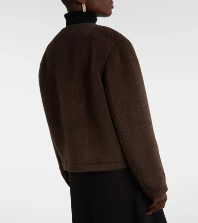 Blazé Milano This Is It Gliss Herringbone Alpaca And Wool-blend Jacket In Brown