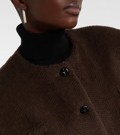 Blazé Milano This Is It Gliss Herringbone Alpaca And Wool-blend Jacket In Brown