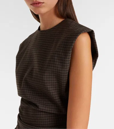 Acne Studios Tanado Checked Wool-blend Top In Brown