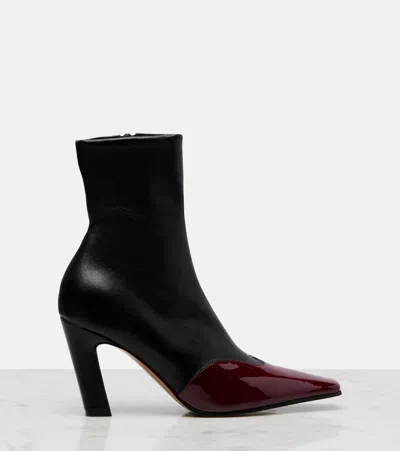 Khaite Nevada 85 Leather Ankle Boots In Black