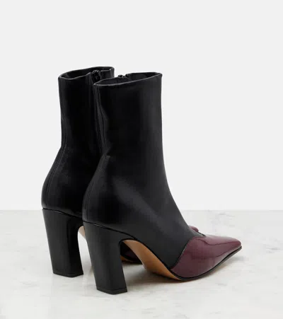 Khaite Nevada 85 Leather Ankle Boots In Black