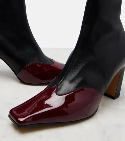 Khaite Nevada 85 Leather Ankle Boots In Black