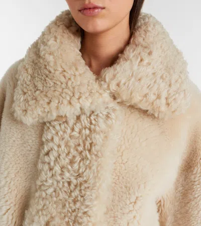 Moncler Gobain Shearling Down Jacket In Neutral