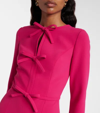 Carolina Herrera Bow-detail Crêpe Midi Dress In Pink