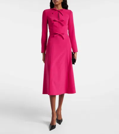 Carolina Herrera Bow-detail Crêpe Midi Dress In Pink