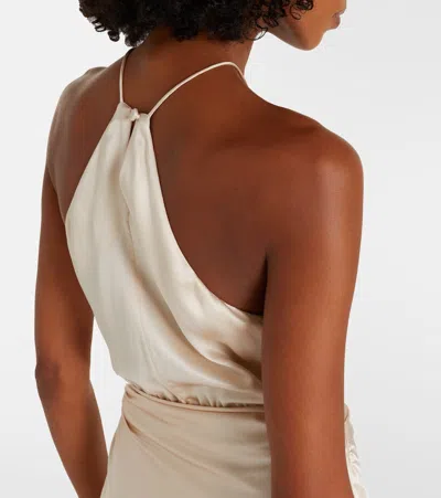 The Sei Halterneck Silk Satin Gown In White