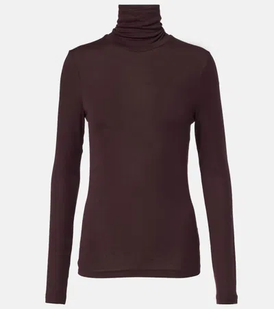 Agolde Pascale Turtleneck Top In Brown