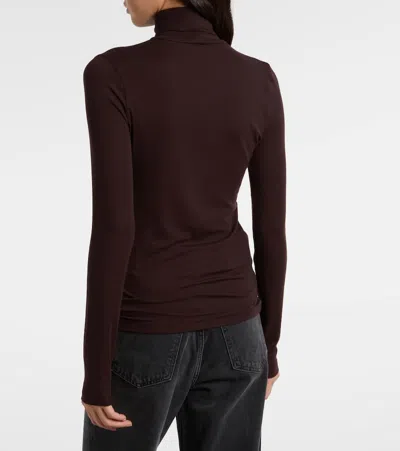 Agolde Pascale Turtleneck Top In Brown