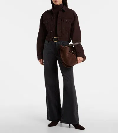 Agolde Pascale Turtleneck Top In Brown