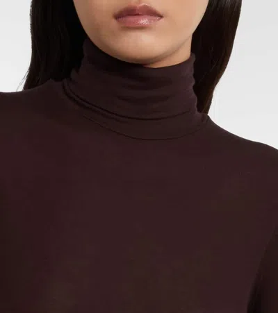 Agolde Pascale Turtleneck Top In Brown