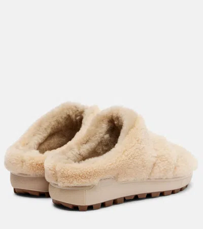 Bogner Chamonix 17 Shearling Mules In Neutral