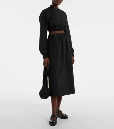 Noir Kei Ninomiya Cropped Wool Top In Animal Print