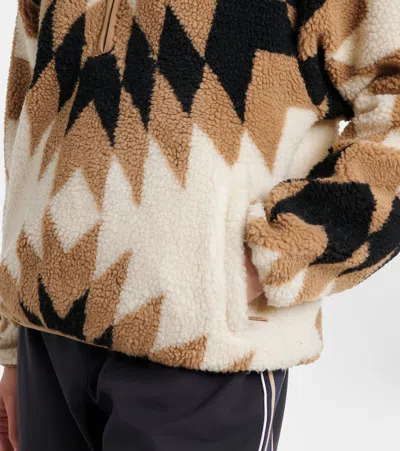 The Upside Harlow Geometric-pattern Half-zip Ski Top In Neutral