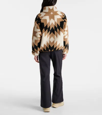 The Upside Harlow Geometric-pattern Half-zip Ski Top In Neutral
