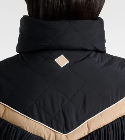 The Upside Hakuba Fox Fringe-detail Quilted Ski Jacket In Blue