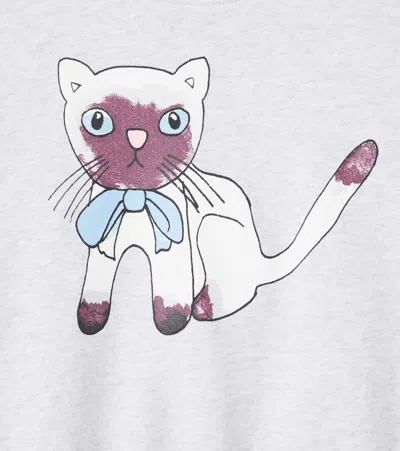 Mini Rodini Siamese Printed Cotton Sweatshirt In Gray