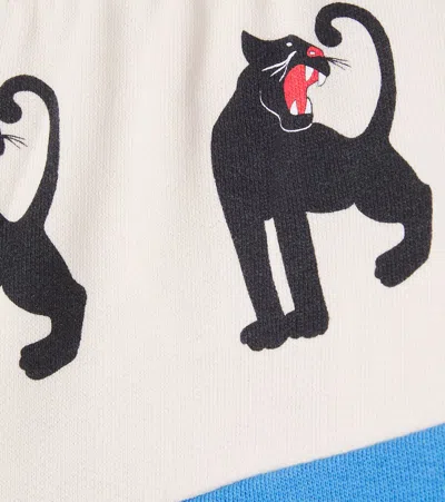 Mini Rodini Panther Printed Cotton Sweatpants In Blue
