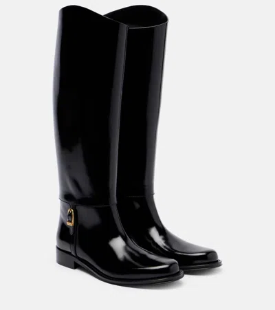 Saint Laurent Julia Leather Knee-high Boots In Multi