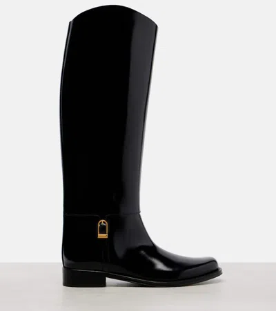 Saint Laurent Julia Leather Knee-high Boots In Multi