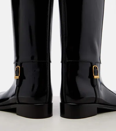Saint Laurent Julia Leather Knee-high Boots In Multi