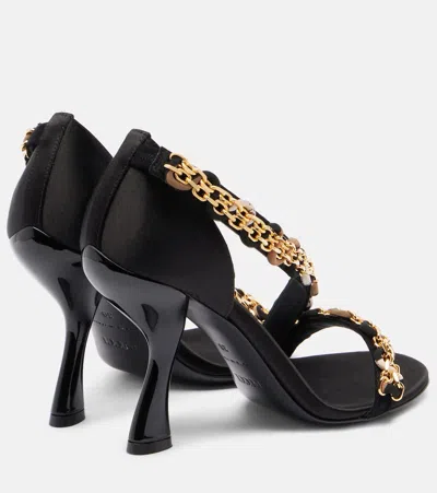 Pucci Chain-detail Satin Sandals In Multi