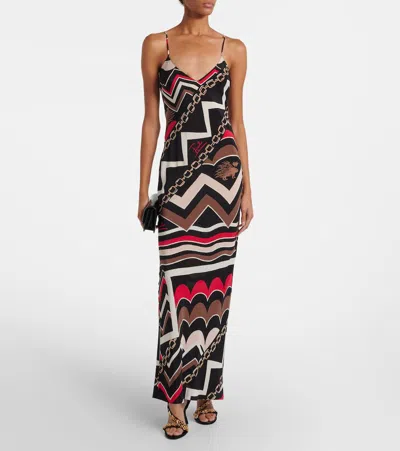 Pucci Chain-detail Satin Sandals In Multi