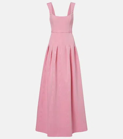 Rebecca Vallance Amaro Pleated Taffeta Corset Gown In Pink