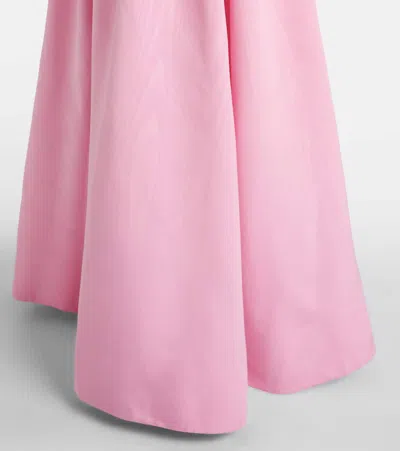 Rebecca Vallance Amaro Pleated Taffeta Corset Gown In Pink