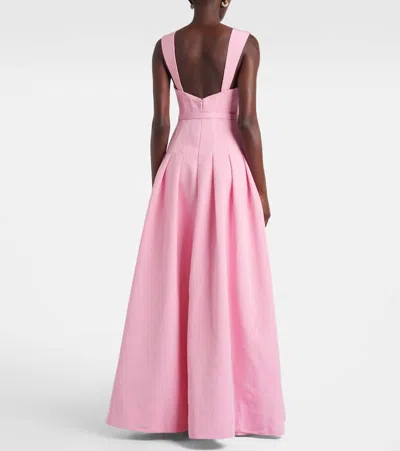 Rebecca Vallance Amaro Pleated Taffeta Corset Gown In Pink